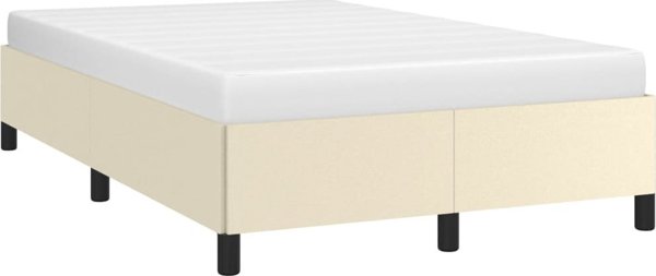 vidaXL Κρεβάτι Ράμα Κρεβατιού Κρεμ 120x200 εκ. επενδεδυμένο με τεχνητό δέρμα