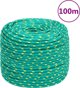 vidaXL Linka zeglarska, zielona, 6 mm, 100 m, polipropylen