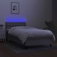 vidaXL Lodzko kontynentalne z materacem jasnoszare 100x200 cm tkanina