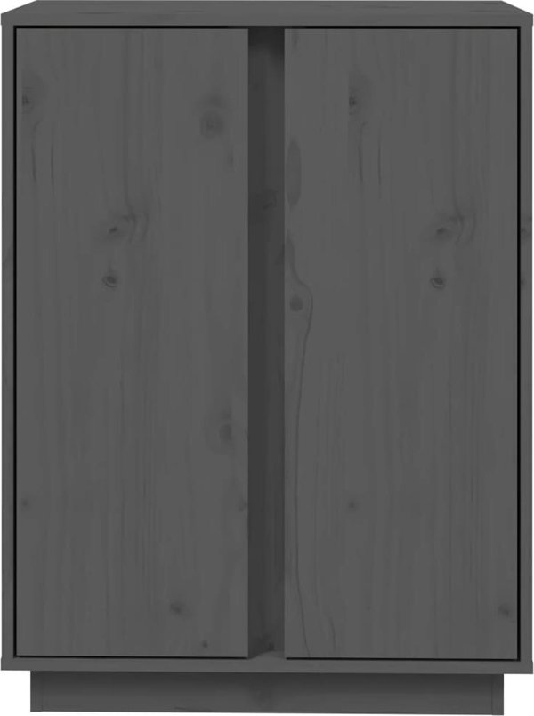 vidaXL Szafka, szara, 60x35x80 cm, lite drewno sosnowe