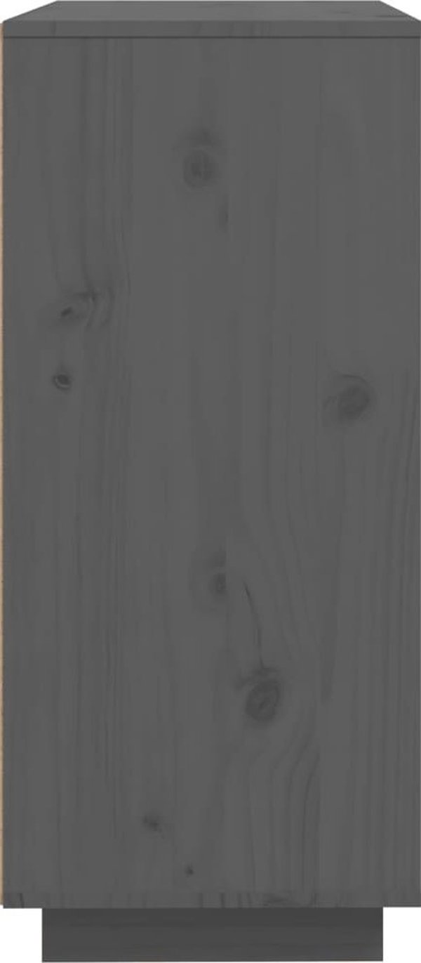 vidaXL Szafka, szara, 60x35x80 cm, lite drewno sosnowe