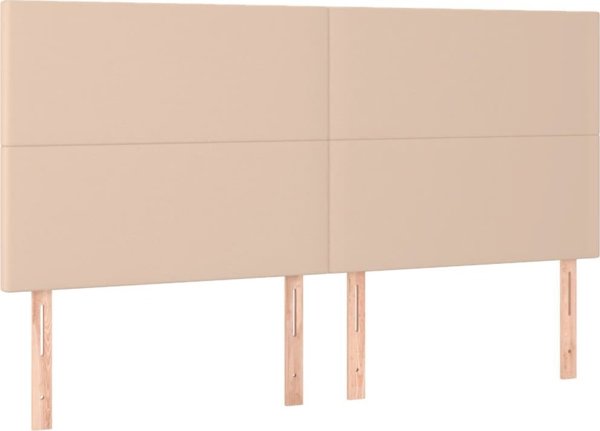 vidaXL Κεφαλαρι για κρεβατι cappuccino, 180x5x118/128 εκ., συνθετικο δερμα