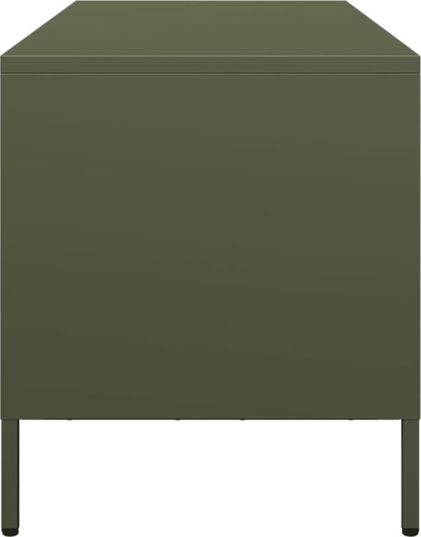 vidaXL vidaXL Szafka RTV, oliwkowa, 101,5x39x43,5 cm, stal walcowana na zimno