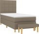 vidaXL Κρεβάτι Κοντινεντάλ με στρώμα, taupe, ύφασμα, 90x190 cm
