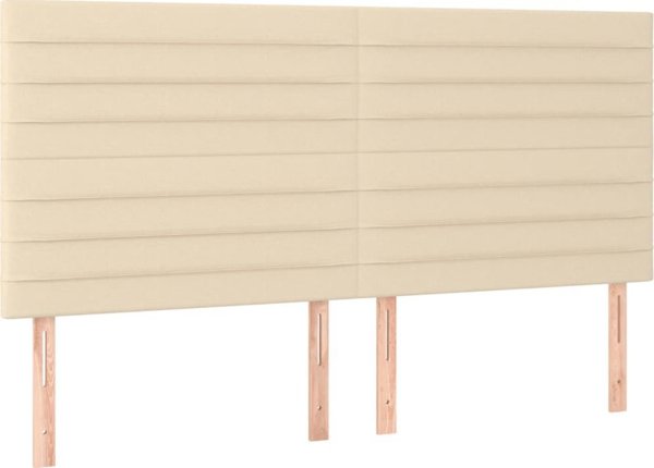 vidaXL Zaglowek do lotka z LED kremowy 200x5x118/128 cm tkanina
