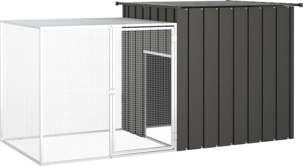 vidaXL Κλούβα για κοτόπουλα, ανθρακί, 200x91x100 cm, ατσάλι