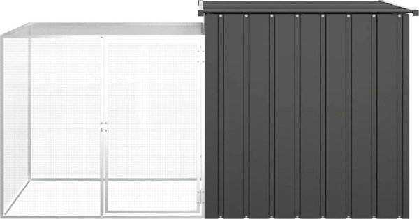 vidaXL Κλούβα για κοτόπουλα, ανθρακί, 200x91x100 cm, ατσάλι