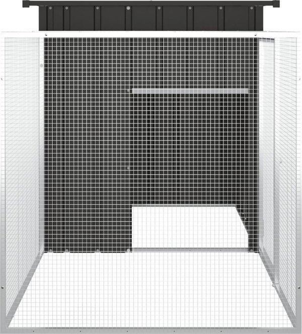 vidaXL Κλούβα για κοτόπουλα, ανθρακί, 200x91x100 cm, ατσάλι