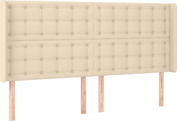 vidaXL Υποστύλωμα Κεφαλιού Uszak, Κρεμ, 203x16x118/128 εκ., Υφασμάτινο