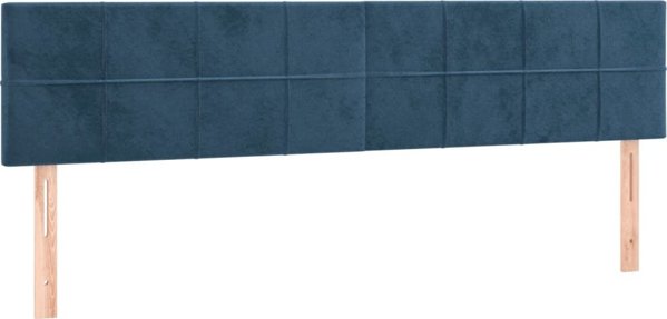 vidaXL Κρεβάτι κλασικό, στρώμα και LED, μπλε βελούδο 180x200cm