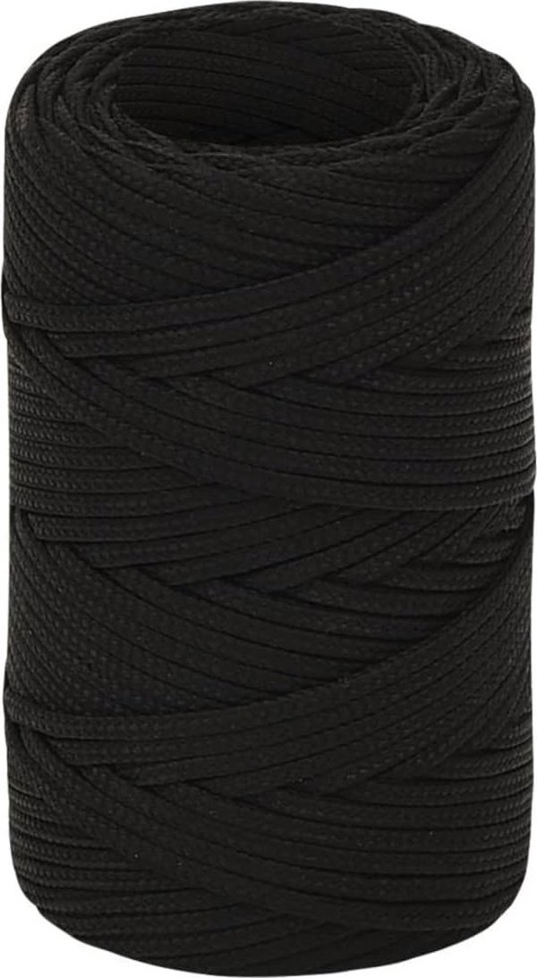 vidaXL vidaXL Linka robocza, czarna, 2 mm, 25 m, poliester