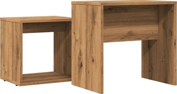 vidaXL Σετ 2 Τραπεζάκια Καφέ Εισαγόμενα, Δρυς Artisan