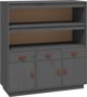 vidaXL Szafka, szara, 100x40x108,5 cm, lite drewno sosnowe