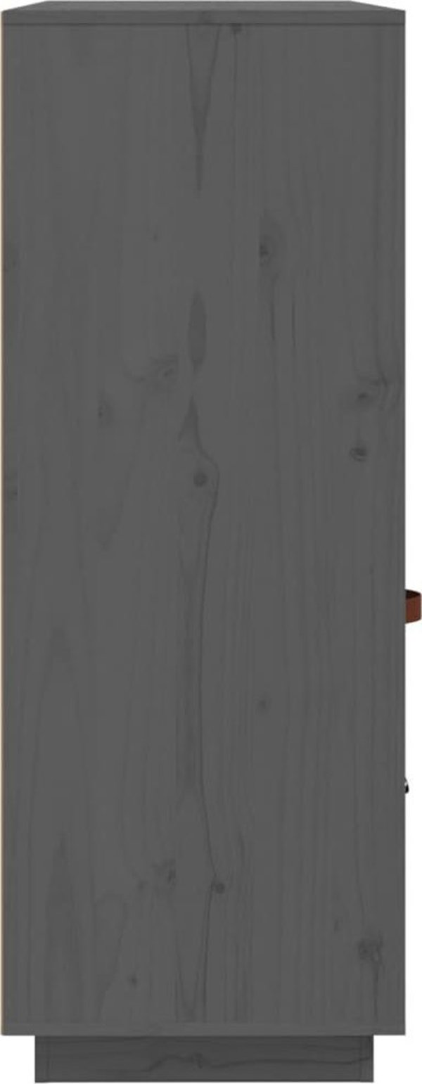 vidaXL Szafka, szara, 100x40x108,5 cm, lite drewno sosnowe