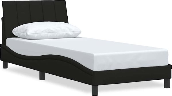 vidaXL Rama lozka bez materaca Czarna 90x200 cm Tkanina