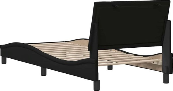 vidaXL Rama lozka bez materaca Czarna 90x200 cm Tkanina