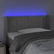 vidaXL Zaglowek do lotka me LED, jasnoszary, 103x16x78/88 cm, aksamit