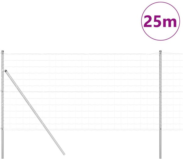 vidaXL Ευρωπαϊκή Περίφραξη 1x25m από Γαλβανισμένο Χάλυβα με 13 Κολώνες