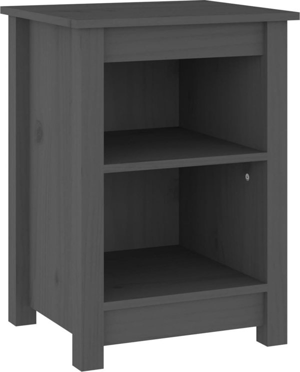vidaXL vidaXL Szafki nocne, 2 szt., szare, 40x35x55 cm, lite drewno sosnowe