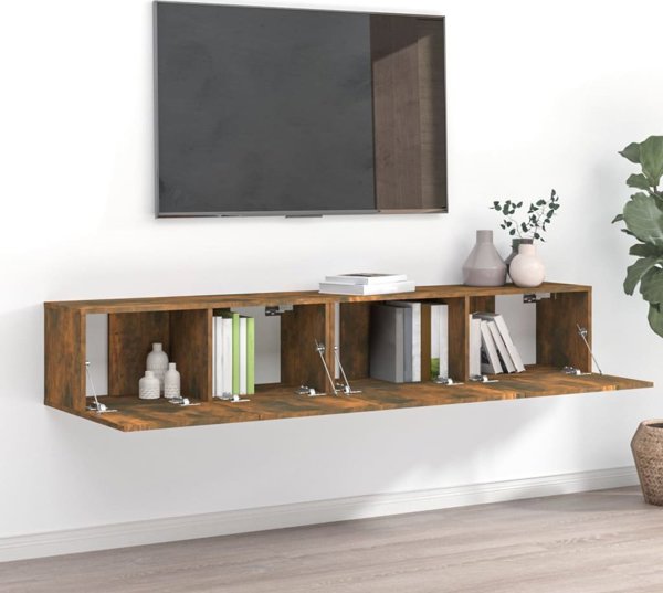 vidaXL Σετ 2 ντουλάπια TV, καπνισμένη δρυς, ξύλο ανακυκλωμένο