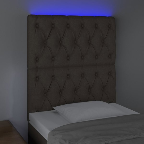 vidaXL Κεφαλάρι κρεβατιού με LED, ταουπέ, 80x7x118/128 εκ., ύφασμα