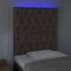 vidaXL Κεφαλάρι κρεβατιού με LED, ταουπέ, 80x7x118/128 εκ., ύφασμα