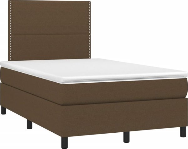 vidaXL Κρεβάτι κοντινένταλ με στρώμα, καφέ, 120x200 εκ., ύφασμα