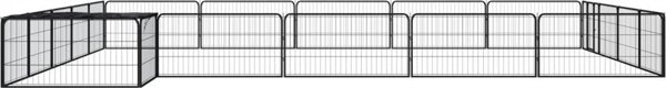 vidaXL vidaXL Kojec dla psa, 20 panele, czarny, 100x50 cm, stal