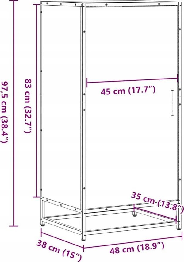 vidaXL Ntoulapi papoutsion kapnismenos drus 48x38x97,5 cm