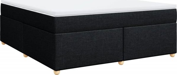 vidaXL Κρεβάτι Continental με Στρώμα, Μαύρο Υφασμάτινο, 180x200 εκ