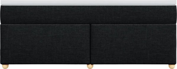 vidaXL Κρεβάτι Continental με Στρώμα, Μαύρο Υφασμάτινο, 180x200 εκ