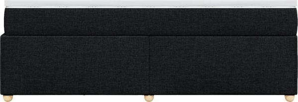 vidaXL Κρεβάτι Continental με Στρώμα, Μαύρο Υφασμάτινο, 180x200 εκ
