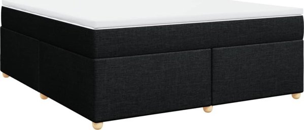 vidaXL Κρεβάτι Continental με Στρώμα, Μαύρο Υφασμάτινο, 180x200 εκ