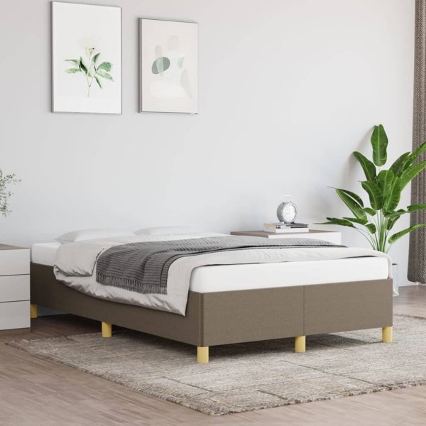 vidaXL Rama κρεβατιού, χρώμα ταουπ, 120x200 εκ, επενδεδυμένη με ύφασμα