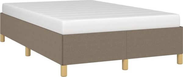 vidaXL Rama κρεβατιού, χρώμα ταουπ, 120x200 εκ, επενδεδυμένη με ύφασμα