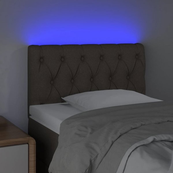 vidaXL Zaglowek do lozka z LED taupe 80x7x78/88 cm tkanina