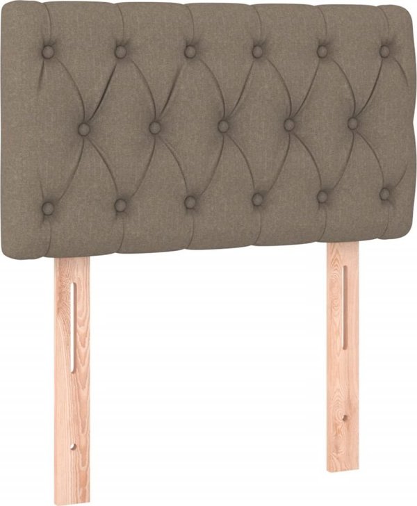 vidaXL Zaglowek do lozka z LED taupe 80x7x78/88 cm tkanina