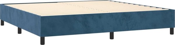 vidaXL Κρεβάτι continental με στρώμα, μπλε βελούδο, 200x200 εκ