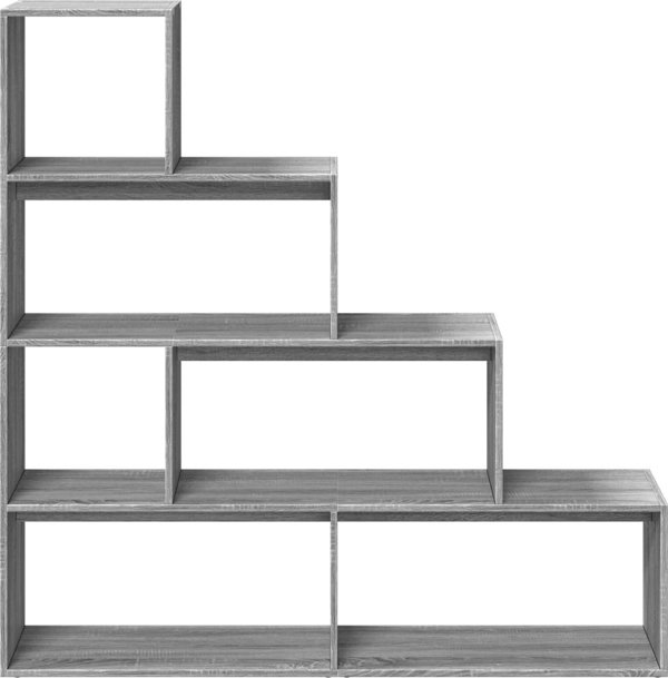 vidaXL Ράφι διαχωριστικό, 4 επίπεδα, γκρι Sonoma Δρυς, 143,5x29x143,5 cm