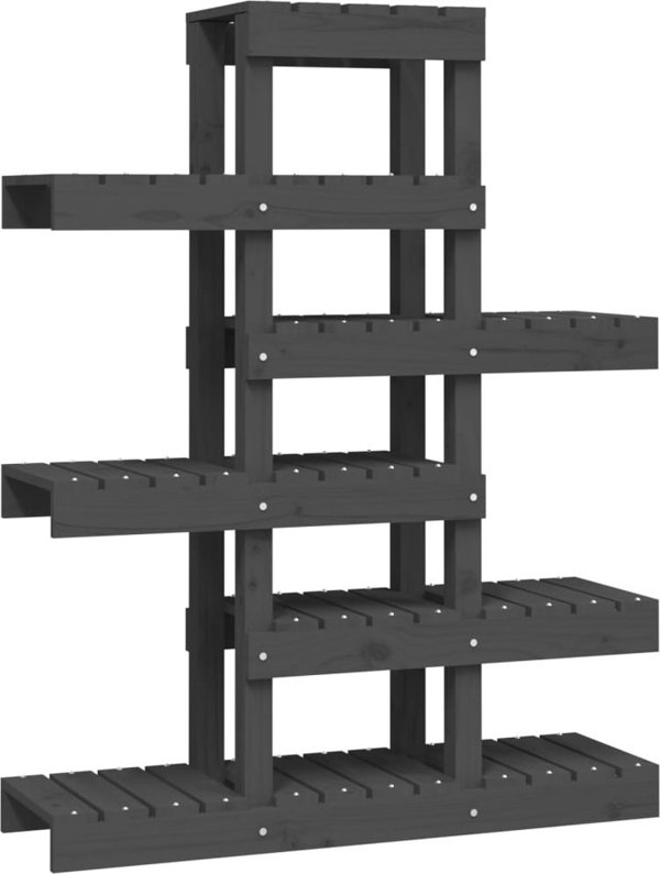 vidaXL vidaXL Kwietnik, szary, 85x25x109,5 cm, lite drewno sosnowe