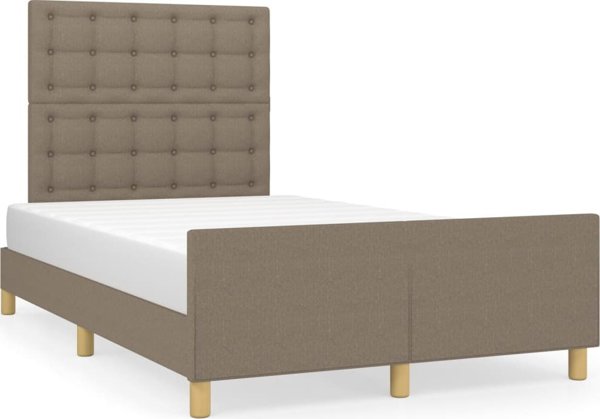 vidaXL Ραμα λουζκου με κεφαλαρι, ταουπε, 120x200 cm, επενδυμενη με υφασμα