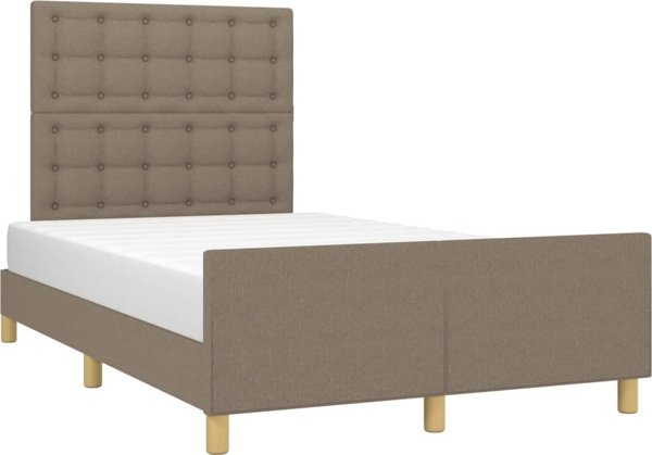 vidaXL Ραμα λουζκου με κεφαλαρι, ταουπε, 120x200 cm, επενδυμενη με υφασμα