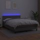 vidaXL Lozko kontynentalne z materacem i oswietleniem LED, szarej ekoskorze 140x200 cm