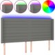vidaXL Κεφαλάρι για κρεβάτι με LED σκούρο γκρι 183x16x118/128 cm ύφασμα