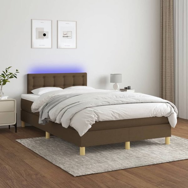 vidaXL Κρεβάτι kontynentalne με στρώμα 120x200 cm καφέ ύφασμα