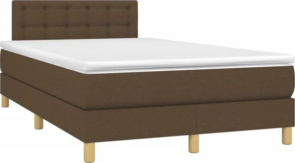 vidaXL Κρεβάτι kontynentalne με στρώμα 120x200 cm καφέ ύφασμα
