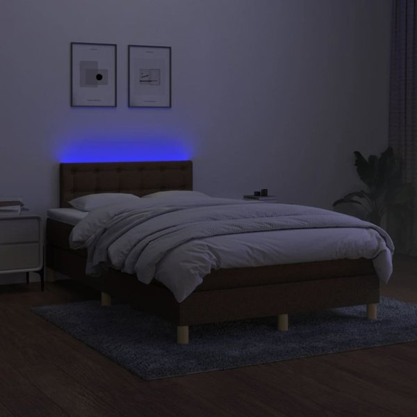 vidaXL Κρεβάτι kontynentalne με στρώμα 120x200 cm καφέ ύφασμα