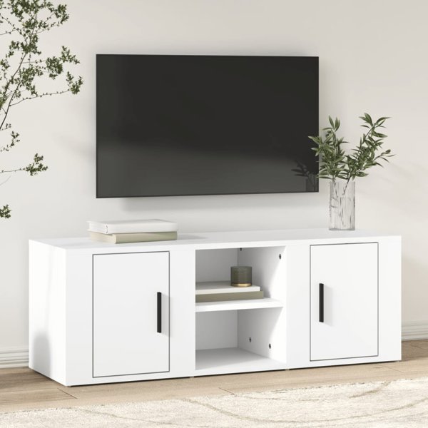 vidaXL Έπιπλο τηλεόρασης, λευκό, 100x31,5x35 εκ., συνθετικό ξύλο