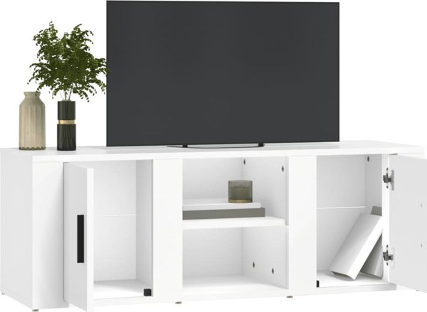 vidaXL Έπιπλο τηλεόρασης, λευκό, 100x31,5x35 εκ., συνθετικό ξύλο