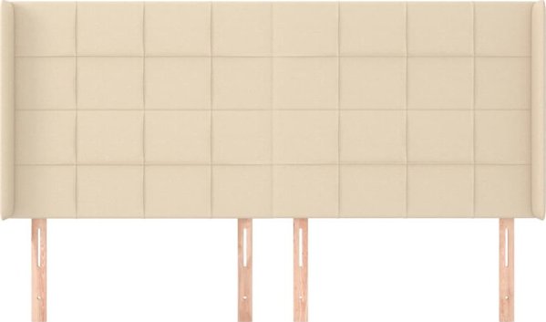 Κεφαλάρι ουσακ vidaXL κρεμ 203x16x118/128 cm ύφασμα